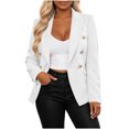 thumbnail image 2 of IUYRTFE Women Lapel Collar Double Breasted Blazer Slim Fit Casual Suit Jacket for Office Daily Wear, 2 of 4