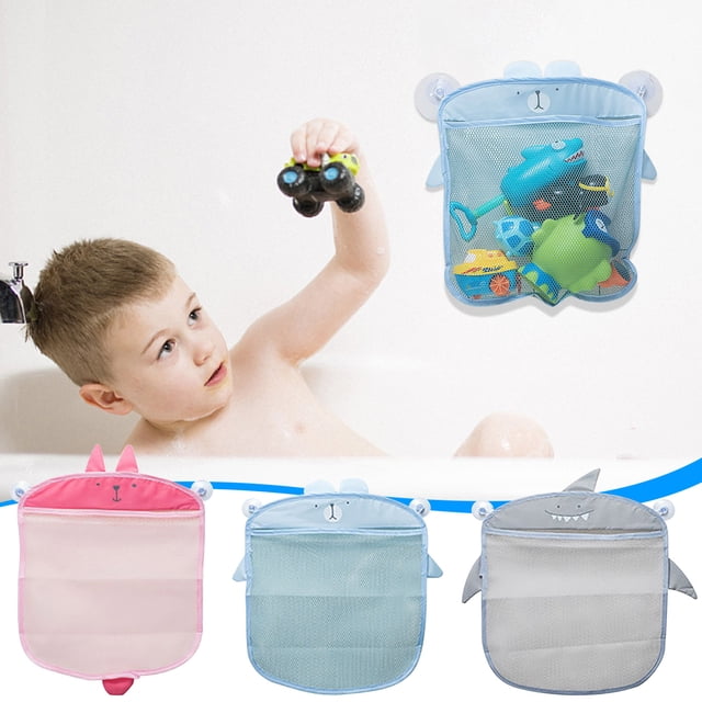 Xihbxyly Bolsa de Almacenamiento para Juguetes de Ducha, Diseño de Malla Multifuncional, Drenaje y Organización, Bonita Ventosa para Colgar, Organizador de Juguetes de Baño, Fácil de Limpiar, Tamaño