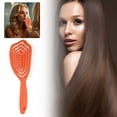 thumbnail image 1 of Peine hueco con forma de escudo: agarre ergonómico, uso en seco y mojado y masaje del cuero cabelludo; peine de ABS grueso para el cuidado del cabello largo, 1 of 5