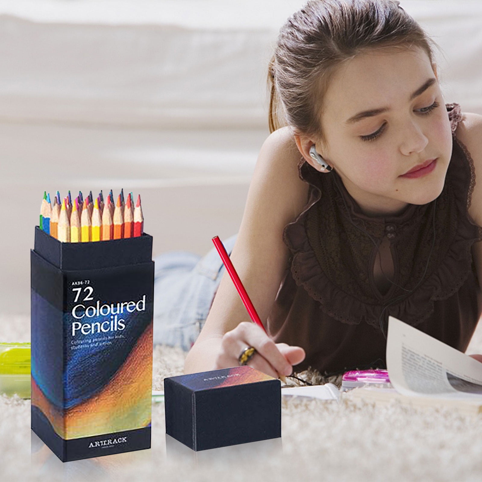PENGXIANG 72 Colored Pencils Set,Quality Soft Core Colored Leads for Adult  Artists, Professionals and Colorists 
