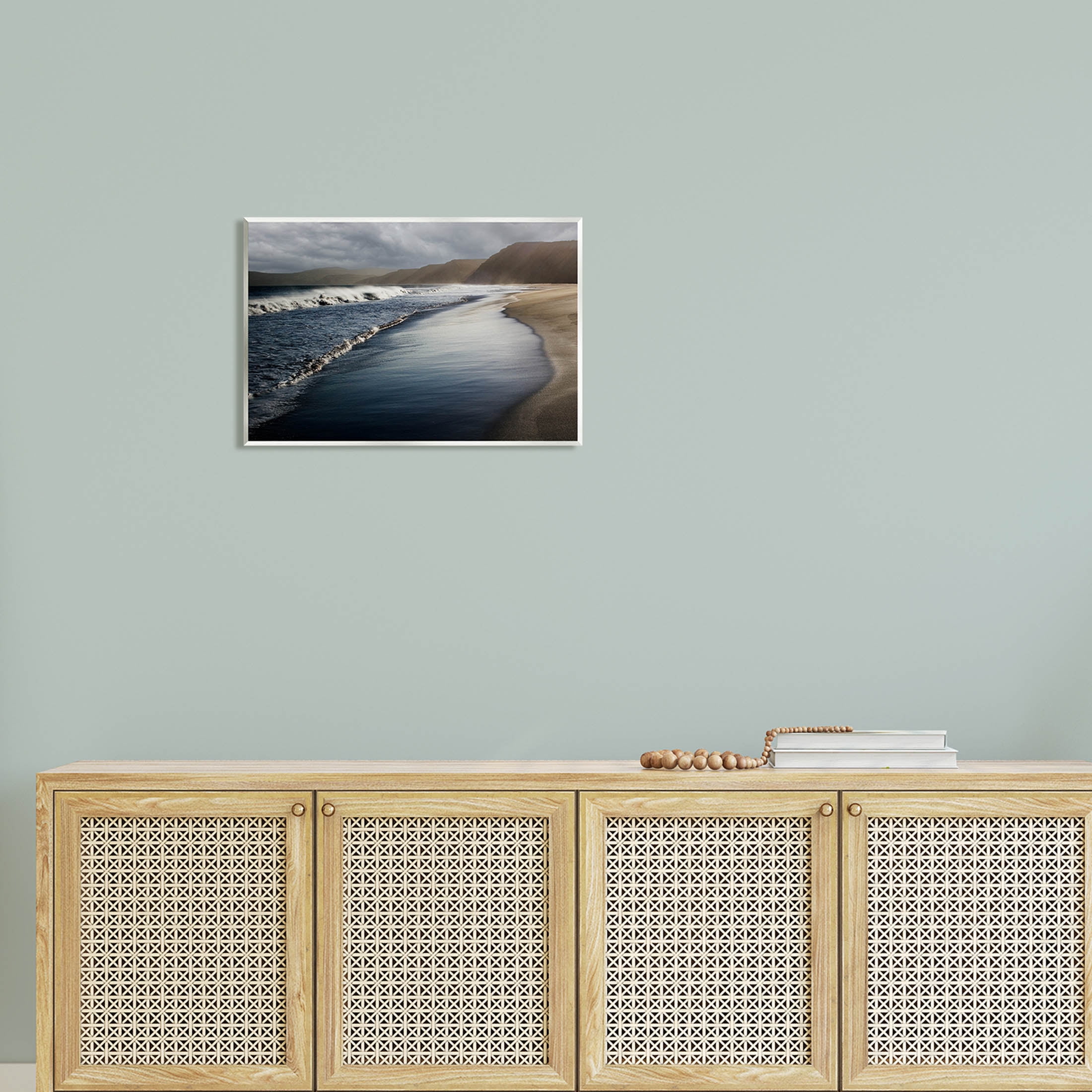 Beach Foam Rolling Waves Coastal Photograph Unframed Art Print Wall Art