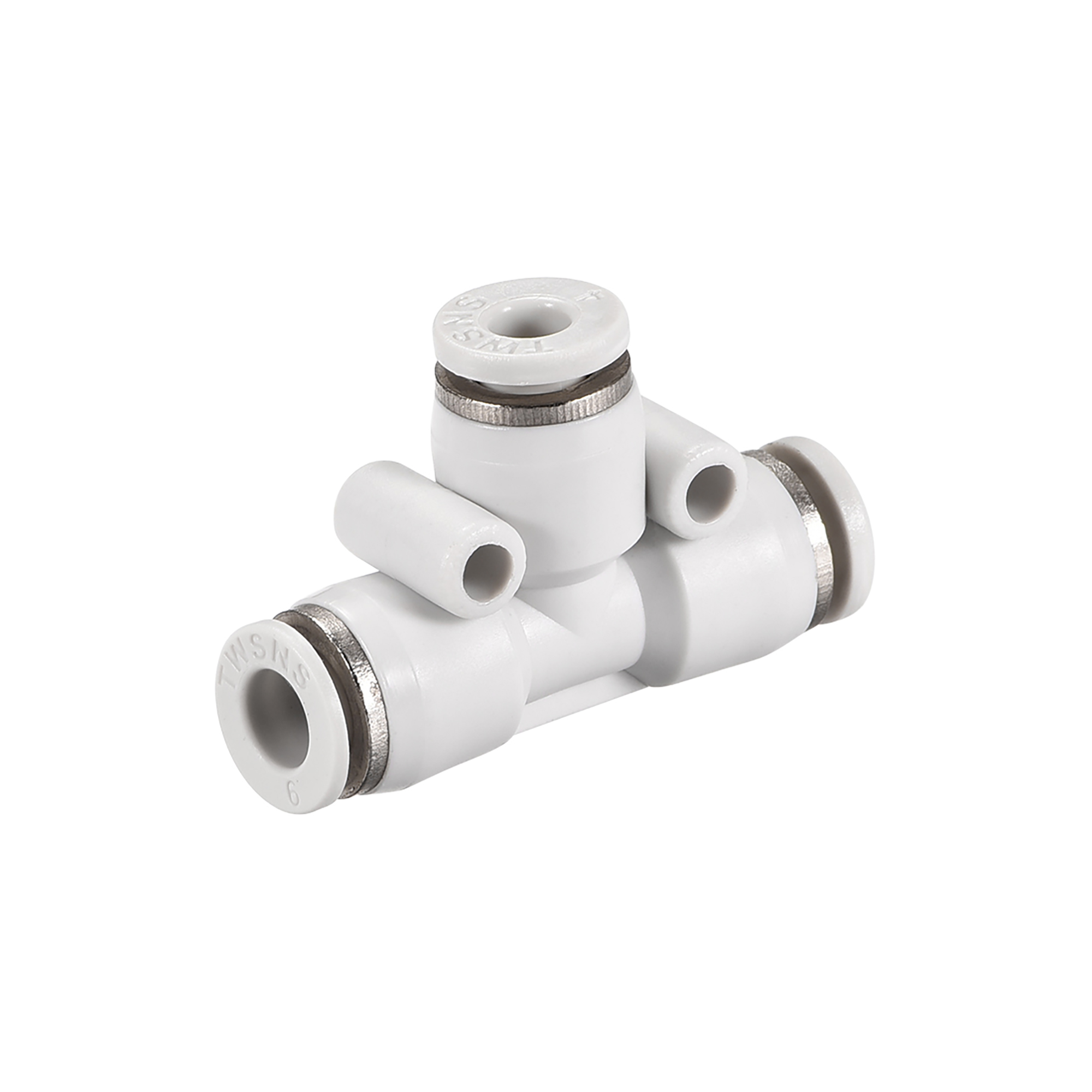 Plastic Tee Push To Connect Tube Fittings 6 mm 4mm od Push Lock White
