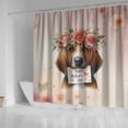 thumbnail image 4 of Happy Mother's Day Bloodhound with Flower Crown and Greeting Card Shower Curtain Dog Lover Waterproof Bathroom Bathtub Curtain - 13004, 4 of 5
