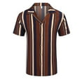 thumbnail image 2 of APEXFWDT Men's Cuban Guayabera Shirt Striped Vintage Short Sleeve Button Down Shirts Casual Summer Beach Hawaiian Shirts, 2 of 3