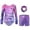 Dark Purple, variant on Krdevn Gymnastics Leotards with Hair Scrunchie for Girls, Long Sleeve Sparkly Dance Biketards with Shorts Ballet Outfit,Light Purple