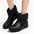 thumbnail image 4 of Domuza Short Ankle PVC Rain Boots for Men, Waterproof Soft Plus Cotton Galoshes, Non-Slip Wear Resistant Flat Rubber Shoes, Fashion Casual Footwear Black 7.5 (EU-40), 4 of 4