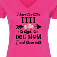 thumbnail image 4 of Inktastic I Have 2 Titles Titi and Dog Mom I Rock Them Both Women's V-Neck T-Shirt, 4 of 5