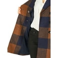 thumbnail image 6 of INSPIRE CHIC Women's Notched Lapel Long Sleeves Double Breasted Plaids Overcoat M Brown, 6 of 8