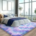 thumbnail image 2 of tapetes para sala 8x10ft Large Fluffy Rugs for Bedroom, Non-Slip Stickers Soft Carpet Shag Kids Room Rug, Non-Slip Fuzzy Rugs Indoor Tie-Dye Orchid Rainbow, 2 of 10