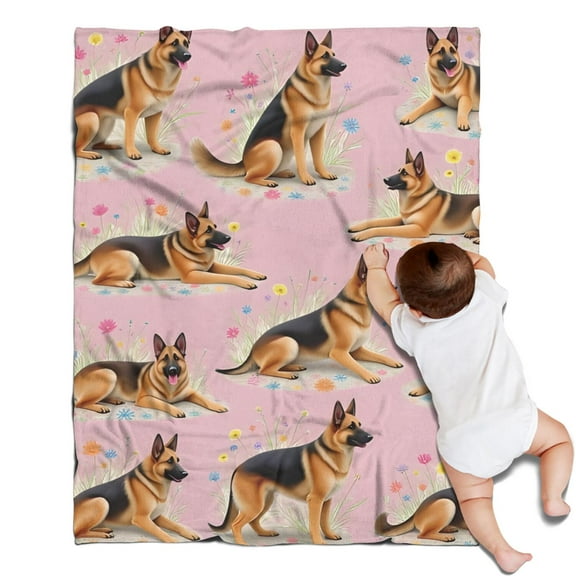 German Shepherd Blanket,Comfortable Soft Flannel Throw Blanket,All Season,Warm Lightweight Blankets for Sofa Bed Couch Living Room Chair,30"x40"