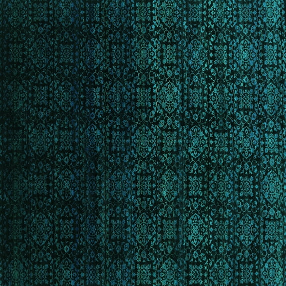 Ahgly Company Indoor Square Abstract Turquoise Blue Contemporary Area Rugs, 8' Square