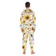 thumbnail image 4 of FORMRS Onesies Pajama for Adults Unisex Hoodie Winter Jumpsuit One Piece Sleepwear, Sizes S-2XL, White Watercolor Sunflowers, 4 of 7