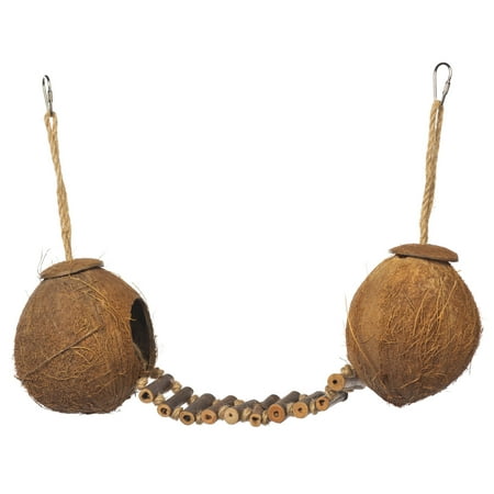 UPC: 0048081628188 | Prevue Pet Products Naturals Double Coconut with Ladder Bird Toy 62818