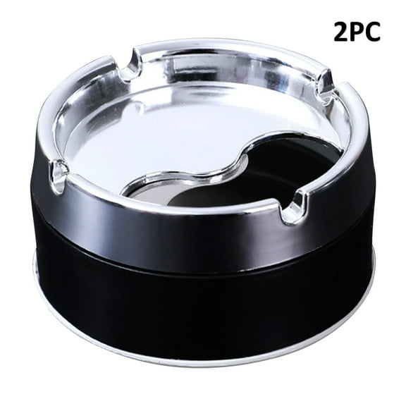 VANLOFE Kitchen Utensils & Gadgets,Daily,Durable,Save Space,Cheap Outdoor Ashtray Stainless Steel Ashtray With Rotating Lid Round Windproof Ashtray For Office Garden Outdoor(two Pack)