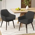 thumbnail image 2 of Gymax Set of 4 Dining Chairs Upholstered Kitchen Table Chairs w/ Solid Wood Legs Black, 2 of 10