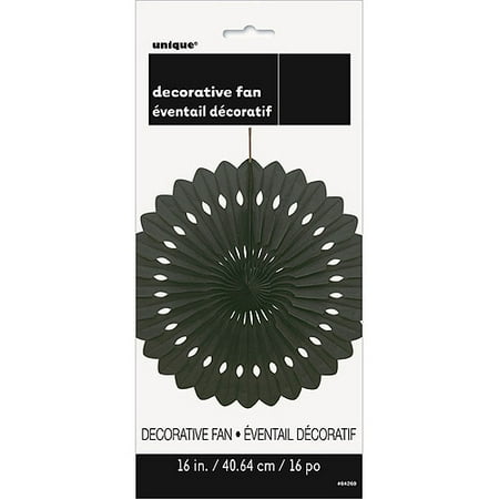 Tissue Paper Fan Decoration, 16 in, Black, 1ct