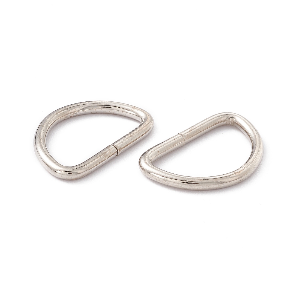 Iron D Rings Buckle Clasps For Webbing Strapping Bags Garment Accessories Platinum Inner: 15x25.4mm
