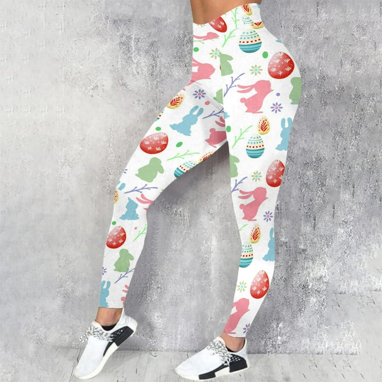 EHQJNJ Easter Flared Yoga Pants with Pockets Petite Women Casual Sports  Yoga Pants Colorful Easter Print Tight Leggings Casual Training Pants  Easter