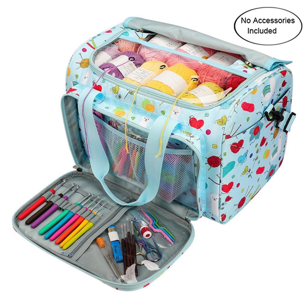 HOMYL Knitting Bag Crochet Needles Tote Bag Yarn Wool Crafts Sewing Tools Storage Case Style 2