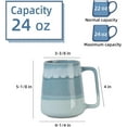 thumbnail image 2 of 24 oz Large Ceramic Coffee mugs, Extra Large Tea and Coffee Cups, Large Handle Coffee Mug for Office and Home, Microwave and Diahwasher Safe. (24 oz light green), 2 of 9