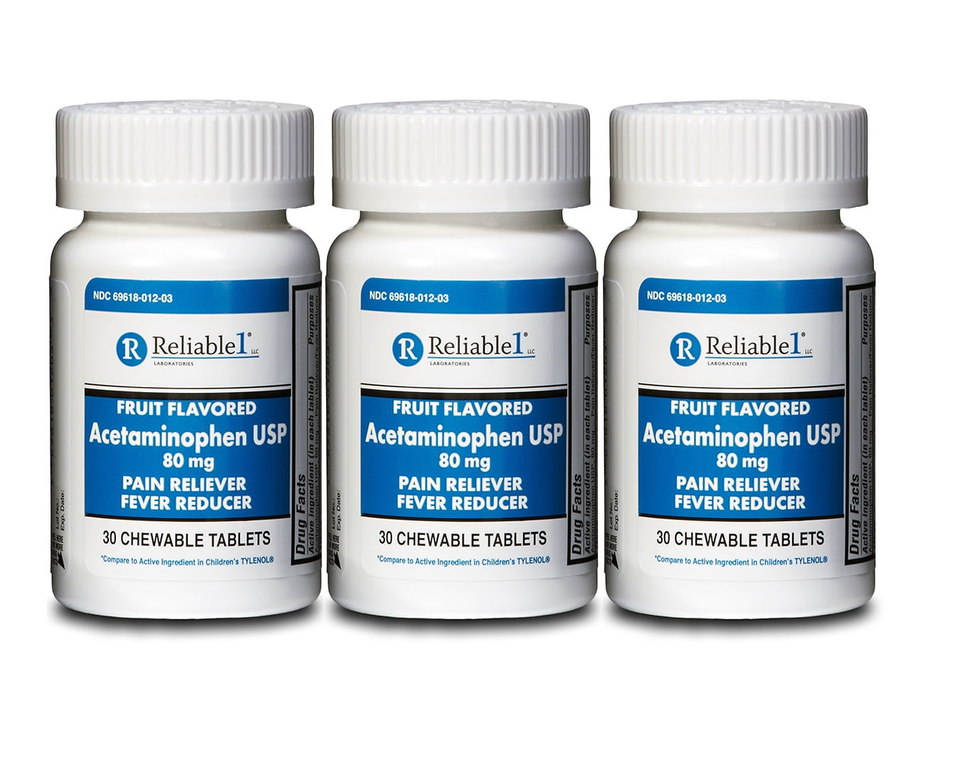 Acetaminophen 80 mg Chewable 90 Tablets Generic Tylenol Children?s