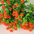 thumbnail image 5 of Artificial Plants Fake Flowers indoor outside plants uv Resistant Faux Bulk plastic Daffodils Flower Greenery Boxwood for Hanging Planters Outdoor Front Porch Backyard Garden Decoration(orange), 5 of 5