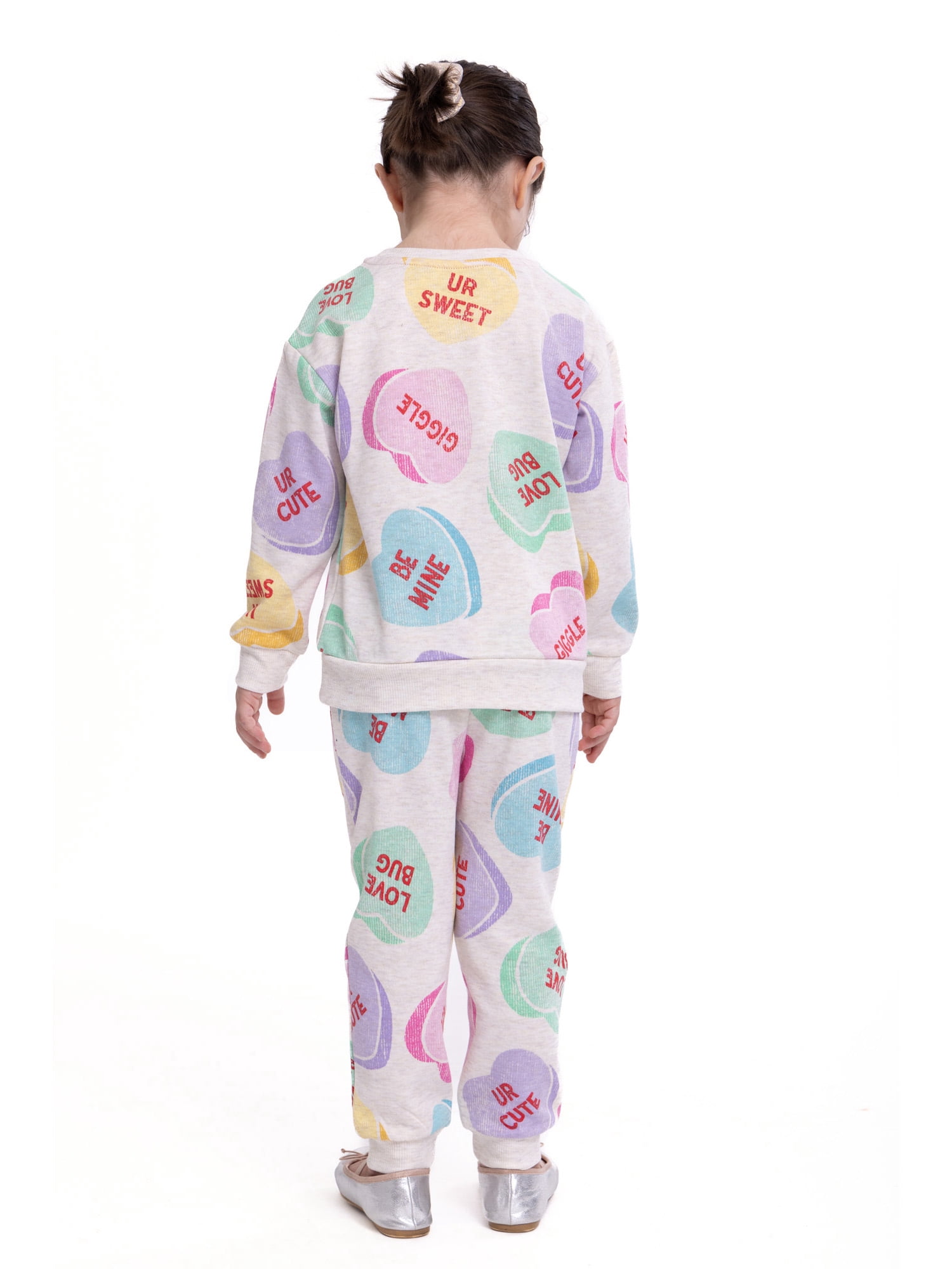 Toddler Sweethearts Valentine’s Day Sweethearts Crewneck Sweatshirt and Joggers Set, 2-Piece, Sizes 12M-5T