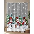 thumbnail image 4 of Fsddascl Grey White Snowman Christmas Shower Curtain Set - Small 36" x 72" Washable Bathtub Curtain with 12 Hooks, Xmas Tree Snowflake Winter Waterproof Fabric Stall Shower Curtains for Bathroom, 4 of 6