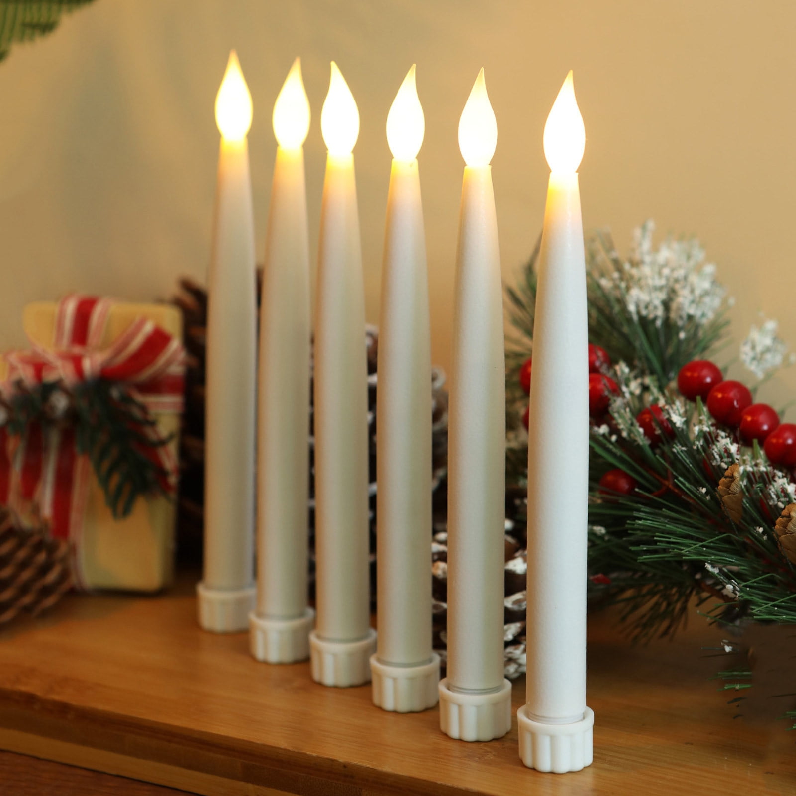 4pcs/Set European Classic Long Pole Candles Candlelight Emergency Lighting