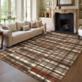 thumbnail image 2 of Hasoo Large Modern Area Rug 10' x 13' Rugs for Living Room Plaid Geometric Pattern Carpet, Red, 2 of 6