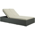 thumbnail image 2 of Modway Sojourn Aluminum and Rattan Patio Double Chaise in Chocolate/Beige, 2 of 4