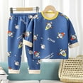thumbnail image 4 of PEASKJP Pajamas for Kids Boys Girls Pajama Sets Toddler Soft Pajamas Toddler Cartoon Prints Long Sleeve Kid Sleepwear Sets (Blue,7-8 Years), 4 of 4