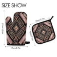 thumbnail image 2 of 2 PCS Oven Baking Gloves Set Heat Resistant Oven Mitt & Pot Holder Set Cooking Mitts Kitchen Home Supplies Retro Style Shape Pattern, 2 of 5