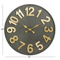 thumbnail image 3 of CosmoLiving by Cosmopolitan 32" Black Metal Wall Clock with Gold Numbers, 3 of 9