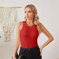 thumbnail image 5 of Vafful Womens Tank Tops 2 PCS Summer Top Ribbed Sleeveless Racerback Basic Top Slim Fitted Round High Neck Sexy Tank Tops for Women Red and Black S-XXL, 5 of 9