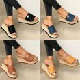 thumbnail image 3 of Women Wedges Platform Sandal Open Toe Thick Soft Sole Summer Beach Slippers Shoes, 3 of 6