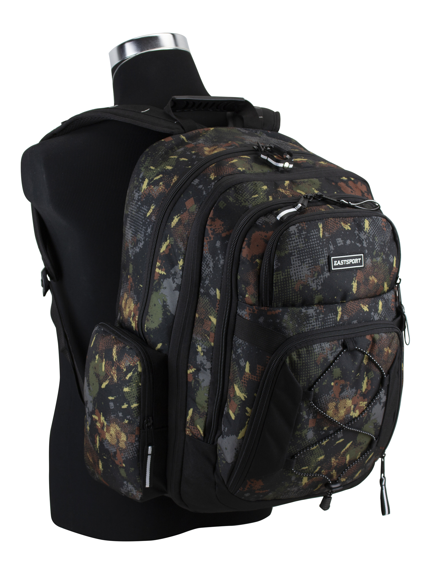 Eastsport Bungee Expandable Unisex Recycled Backpack Camo - Walmart.com