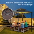 thumbnail image 5 of Haverchair 8x8 FT Grill Gazebo with Side Awning, 2-Tier Barbecue Canopy Shelter with 2 Shelves, 7 Hanging Hooks, Bottle Opener, Outdoor Grilling Awnings Tent for Backyard Garden Poolside, 5 of 8