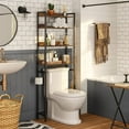 thumbnail image 2 of Over The Toilet Storage Rack, 4 Tier Bathroom Organizer Over Toilet, Freestanding Space Saver Toilet Stand with 2 Hooks, Bathroom Storage Shelf, Easy to Assemble, White TSBW0401, 2 of 10