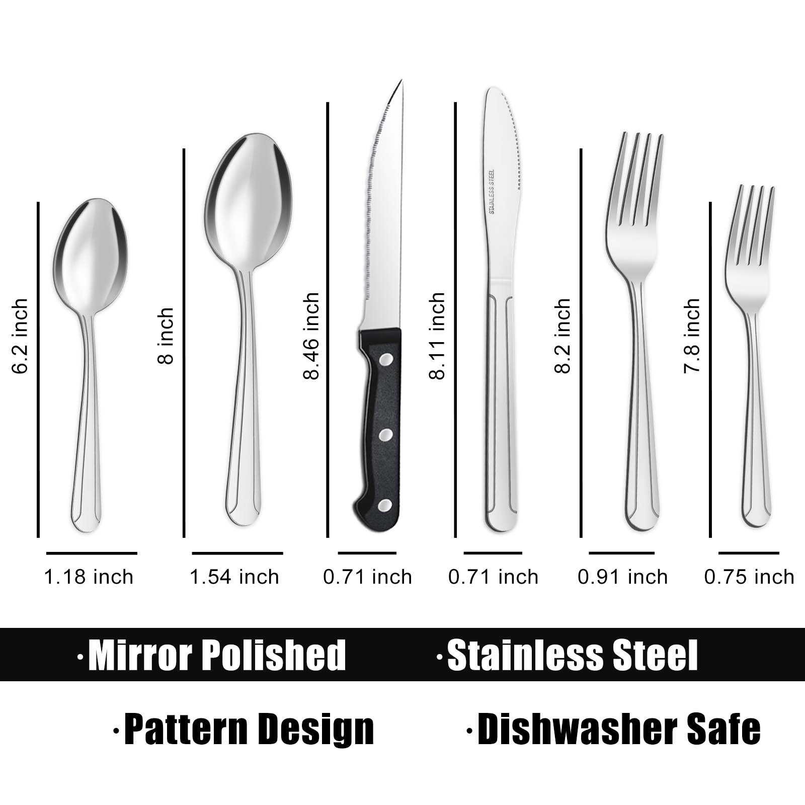 Bestdin 72-Piece Stainless Steel Flatware Set for 12 photo 6