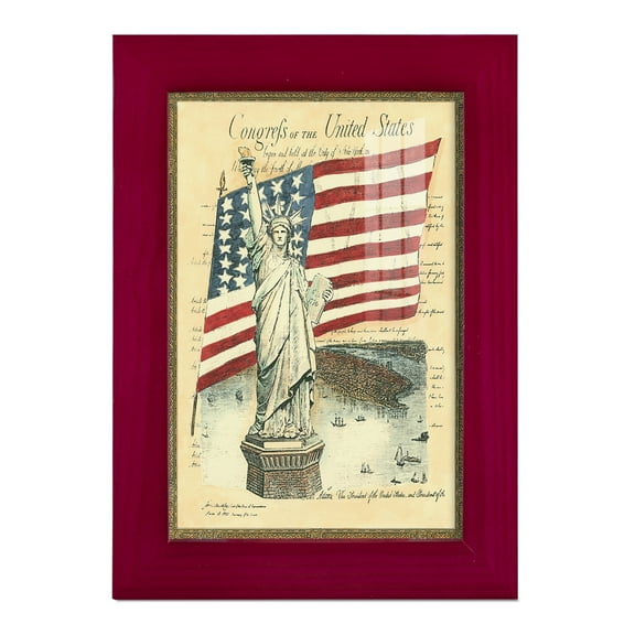 USE D # Proud To Be An American I -Framed Print w/glass-Cherry Red