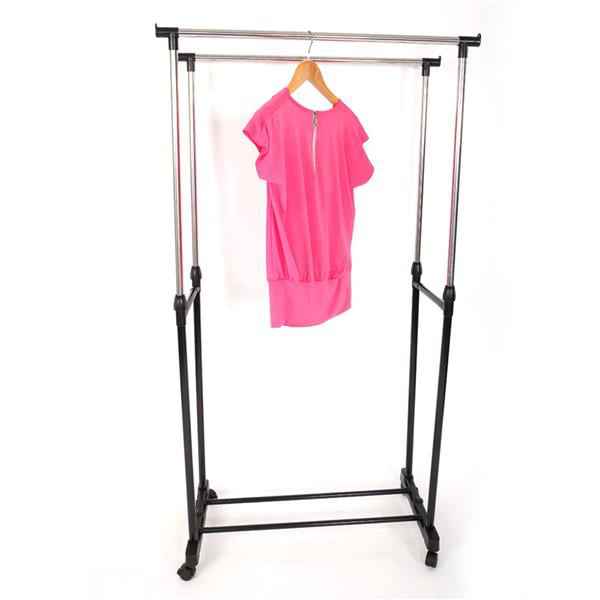 Clearance! Garment Rack Freestanding Hanger Double Pole Multi-Functional  Bedroom Clothing Rack 