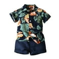 thumbnail image 2 of IROINNID Toddler Boy's Summer Fashion Bow Tie Printed Tops Casual Shorts Vacation Outfits, 2 of 8