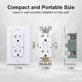 thumbnail image 3 of 3GRACE 20 Amp GFCI Outlet, Tamper-Resistant GFI Receptacle with LED Indicator, Self-Test Ground Fault Circuit Interrupter, Decorator Wall Plates and Screws Included, UL Listed, White (2 Pack), 3 of 7