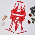 thumbnail image 3 of Ellolace-Lencería de fantasía, ropa interior Sensual de Hada, sujetador Halter de 4 piezas, tangas recortadas, delicados conjuntos exóticos de encaje de lujo, atuendo Sissy, 3 of 5