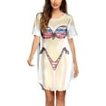 thumbnail image 1 of Fankiway Chemise de Bikini pour Femmes Couverture Manches Courtes Imprimé Bikini Mignon Robe T-Shirt Ample Robes d'Été pour Femmes Robes pour Femmes Grande Taille Liquidation, 1 of 4