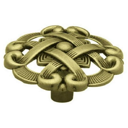 Antique Brass Finish Hardware - Liberty Hardware P77200H-AB-C7 1.50 in. Diameter, Antique Brass, Weave Pattern Round Knob - Pack Of 12