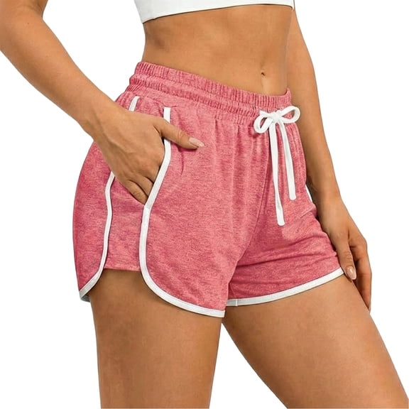 Arlun Womens High Waist Workout Shorts for with Pockets Side Split Hem Athletic Running Yoga Shorts Comfortable Stretchy Breathable Casual Wear Pink XL