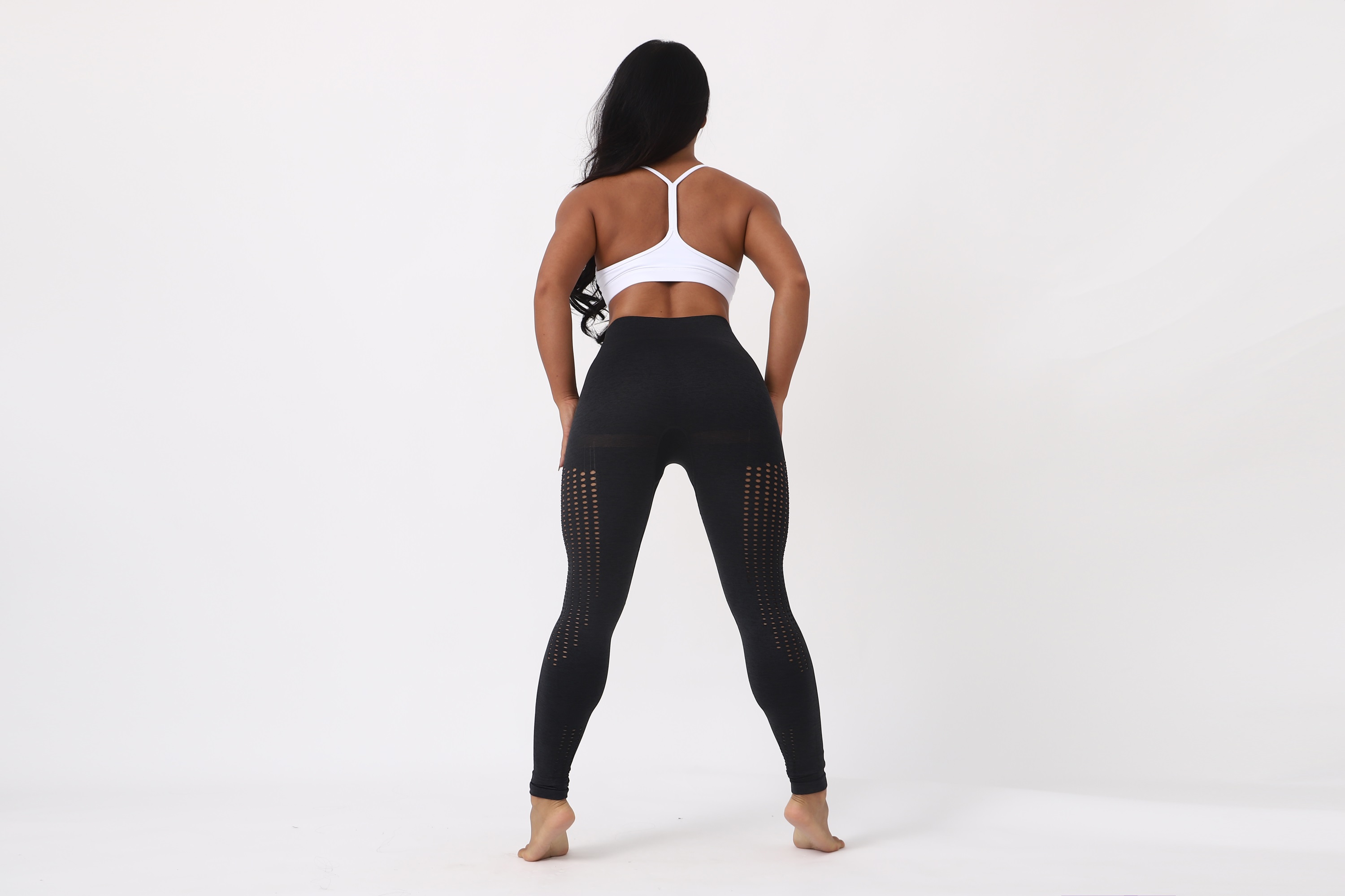 Women's Thick High Waist Yoga Exercise Stretch Stretch Pants Tummy Control Slimming Lifting Anti Cellulite Scrunch Booty Leggings Ruched Butt Seamless Tights Sport Workout - image 2 of 8