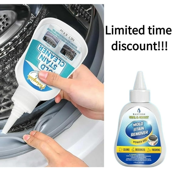 Mold Stain Cleaning Gel, 8 fl oz Thick Cleaner for Washing Machine Gasket, Grout, Caulk, Shower, Sink, and Bathroom Surfaces